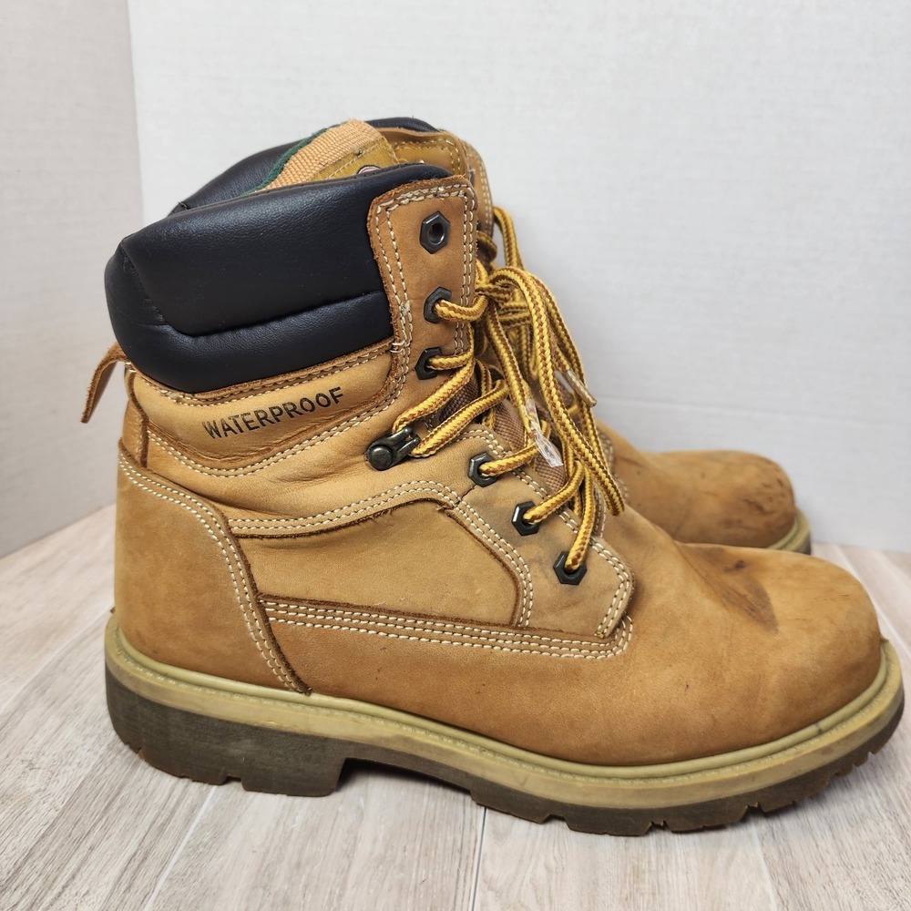 Brahma Mens  Work Boots Size 9 Wheat Leather Waterproof Steel toe  oil resistant